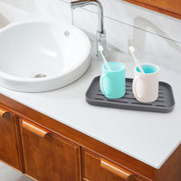 Vassoio portaoggetti per lavello in silicone Garvee, tappetino per asciugatura da cucina, antiscivolo, portaoggetti per lavello da cucina, vassoio raccogligocce, accessorio per il piano di lavoro della cucina del bagno