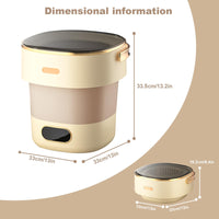 Lavatrice da campeggio Garvee Mini Lave-Linge da 13 litri con scolapiatti, motore silenzioso, ABS robusto, pieghevole per viaggi e campeggio, compatta, bianca