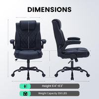 Garvee Sedia Da Ufficio Ergonomica In Pelle PU Nera Con Supporto Lombare Regolabile Confortevole Design Moderno Per Ufficio E Studio