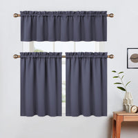 Tende oscuranti Garvee, pannelli corti con asta per cucina, bagno, finestre, 76x76 cm, grigio scuro, 2 pezzi