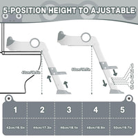 Seggiolino per vasino Garvee con sgabello e maniglie per bambini e bambine, grigio, bagno, altezza regolabile, antiscivolo, PP resistente