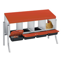 Nido per polli Garvee a 3 fori, in metallo, antiruggine, con vassoio rimovibile per cortile e fattoria, comodo e facile da pulire