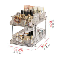 Garvee Clear Organizer per bagno con divisori in PET e acciaio inossidabile, estensibile, per cucina e bagno, trasparente, versatile