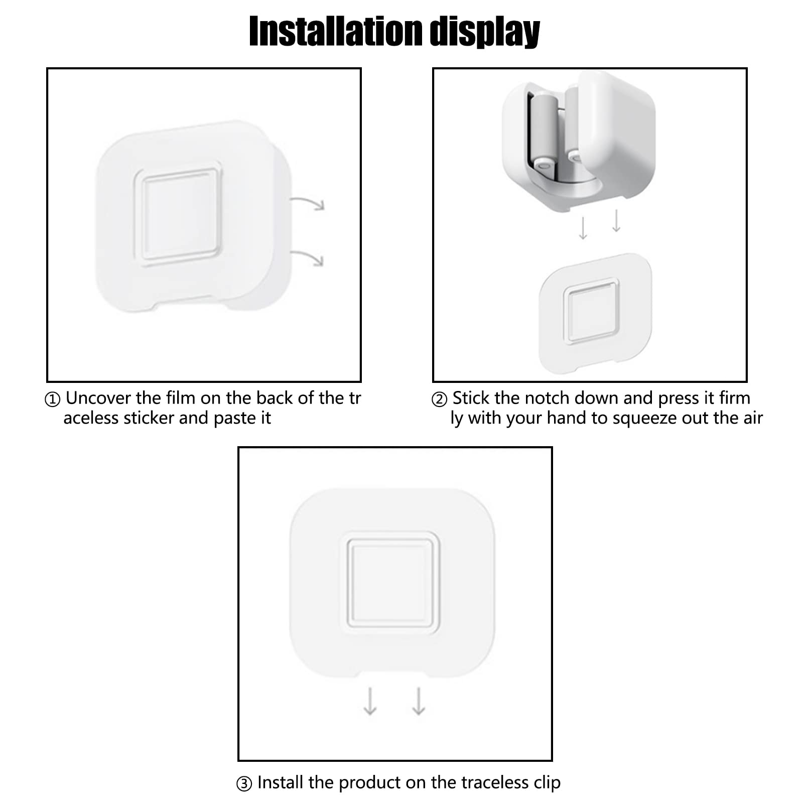 Garvee Set da 3 pezzi Porta scopa autoadesivo con supporto da parete antiscivolo per cucina e giardino, robusto, non richiede foratura