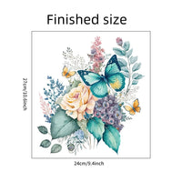 Adesivi per sedili WC Garvee con fiori e farfalle, autoadesivi, in PVC impermeabile, per la decorazione del bagno