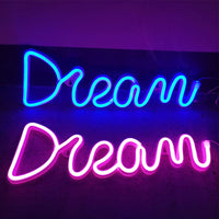 GARVEE Dream Neon Sign LED USB Powered Applique Luce notturna Decorazione Camera da letto Bar Matrimonio, 39x13,5 cm