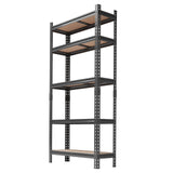 Garvee Scaffale Utility 5 Ripiani Metallo Regolabile 91x30x183 cm Nero Per Garage E Magazzino