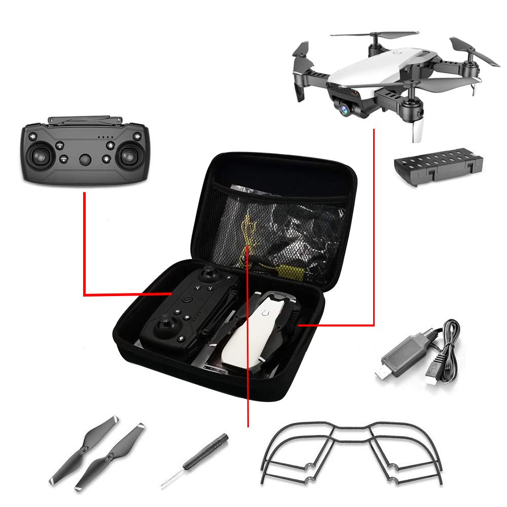 Custodia per il trasporto di droni Garvee per E58, JY018, JY019, GW58, X6, E010, E010S, E013, E5 - Braccio pieghevole, robusto, leggero - Nero - Uso esterno