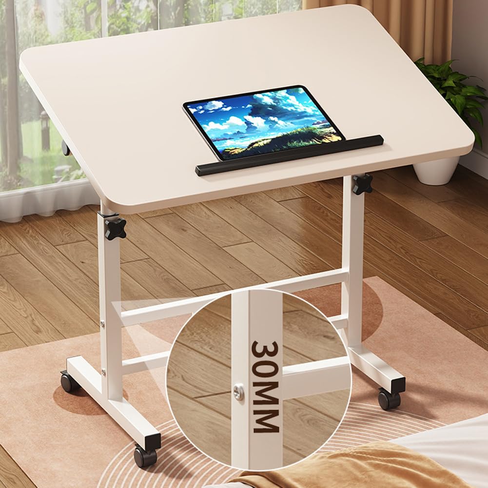 Scrivania regolabile in altezza Garvee con ruote, piano inclinabile, altezza 65-87 cm, struttura in acciaio, 40x60 cm, ufficio e soggiorno, nero