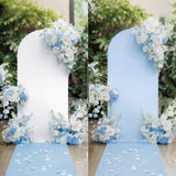 GARVEE 120x220cm Copertura per fondale per arco nuziale in spandex Supporto per arco rotondo per decorazione di matrimoni e feste di compleanno, bifacciale - Bianco + Blu