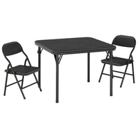 Set tavolo e sedie pieghevoli per bambini Garvee da 3 pezzi, pieghevoli con similpelle, per sala giochi e uso esterno, leggeri e sicuri