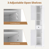 Mobiletto da bagno alto Garvee con 2 ripiani regolabili, autoportante, MDF resistente, design bianco moderno, salvaspazio per bagno e cucina