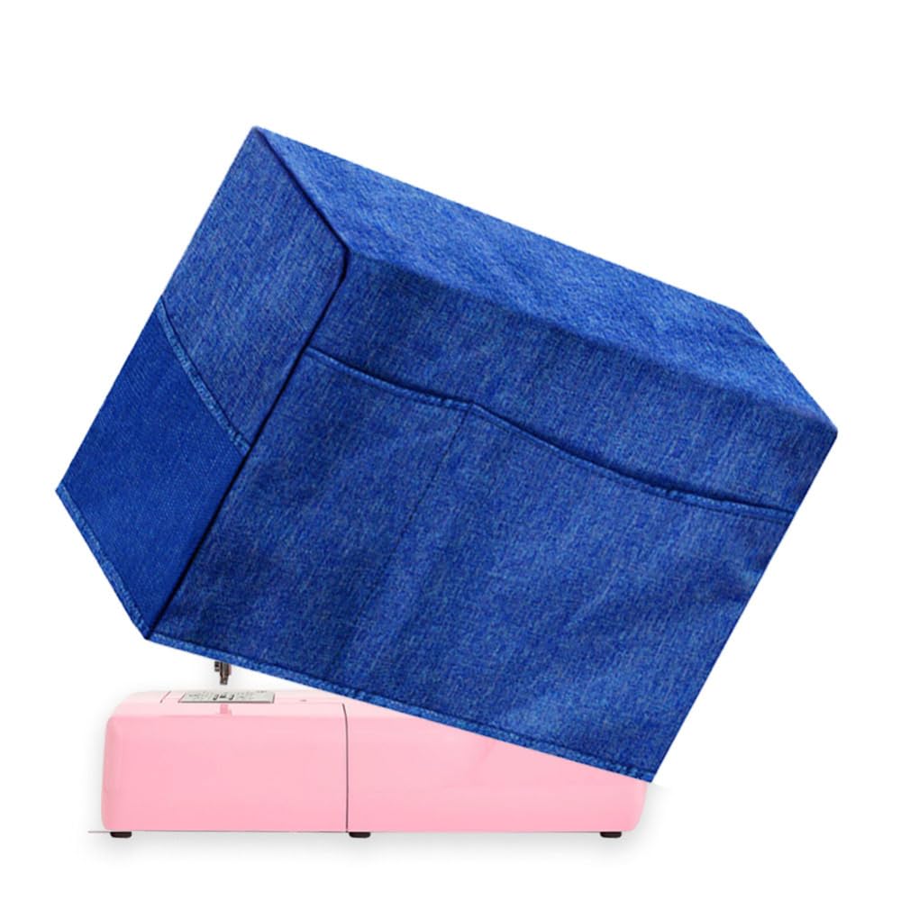 Garvee Copertura per macchina da cucire con tasche portaoggetti, pieghevole, antipolvere, tessuto Oxford, blu, per stanza da cucito