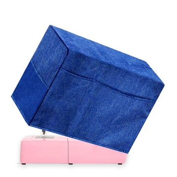 Garvee Copertura per macchina da cucire con tasche portaoggetti, pieghevole, antipolvere, tessuto Oxford, blu, per stanza da cucito