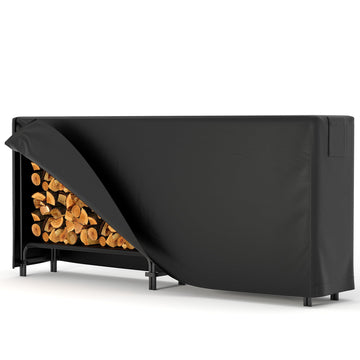 Portalegna Garvee con copertura in tessuto Oxford impermeabile da 8 piedi per giardino e patio, nero