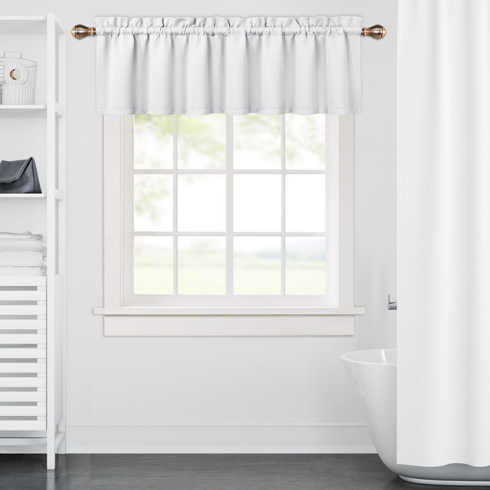 Garvee Valance Tende da Cucina 52x15 Pollici Bianco Vino Oscurante Termico Tascabile per Asta per Piccole Finestre Cucina Camera da Letto