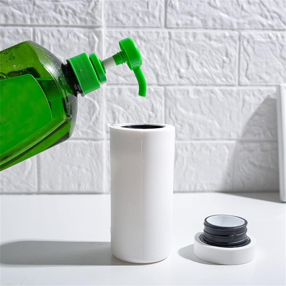 Dispenser di detersivo per piatti ricaricabile Garvee in silicone con divisore per cucina e bagno, bianco, facile da spremere