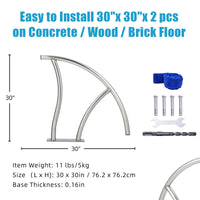 Corrimano per piscina Garvee, 2 pezzi, 30"x30", acciaio inossidabile 304, antiruggine, copertura maniglia blu, per piscine interrate, robusto