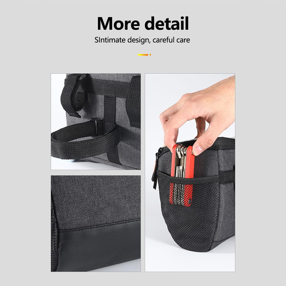 Garvee Borsa Manubrio Bicicletta 4.5L Impermeabile TPU Touch Multiuso per MTB Corsa Pieghevole, 20x12.5x18 cm, Nero