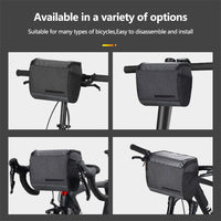 Garvee Borsa Manubrio Bicicletta 4.5L Impermeabile TPU Touch Multiuso per MTB Corsa Pieghevole, 20x12.5x18 cm, Nero