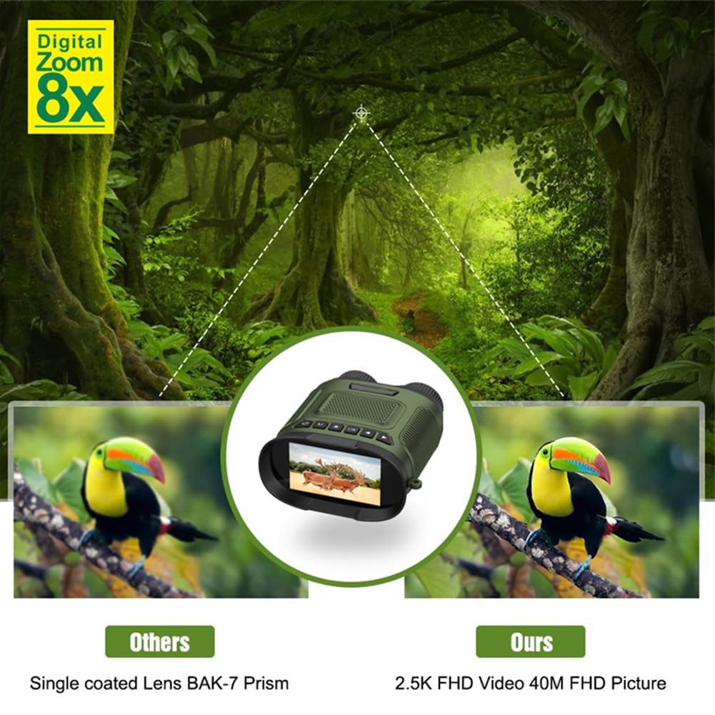 Binocolo per visione notturna Garvee 2.5K 40MP Digital IR 8X Zoom impermeabile portatile per caccia birdwatching campeggio