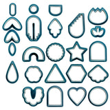 Garvee Set 24 Pezzi Formine Pasta Polimerica - Forme Geometriche e Botaniche - Materiale PP Durevole - Manico Ergonomico - Per Orecchini e Gioielli DIY, Vari Colori