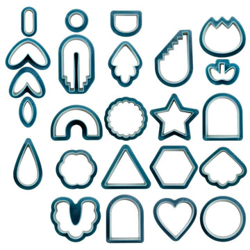 Frese per argilla in polimero Garvee, 24 pezzi, mini utensili per scultura, plastica, blu, per modellare l'argilla, orecchini fai da te