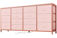 Mobile TV Garvee da 63" per TV da 65-75", 14 cassetti, piano in tessuto e legno, protezione antiribaltamento, camera da letto e soggiorno, resistente e sicuro