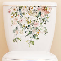 Garvee Adesivi per WC Floreali Autoadesivi in PVC Impermeabile, Decorazione Bagno e Cucina, Design Foglia Verde, Facile da Rimuovere