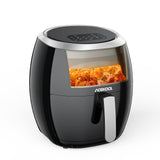 Friggitrice ad aria calda GARVEE da 8 litri Friggitrice ad aria senza olio Risparmio energetico 1800 W Frittura senza olio 8 programmi Display digitale Funzione di spegnimento automatico Risultati croccanti Lavabile in lavastoviglie