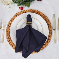Tovaglioli di raso Garvee, confezione da 30, blu navy, quadrati, 17x17 pollici, morbidi, lavabili, per matrimoni, banchetti, feste, decorazioni da tavola