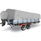 Garvee Heavy Duty Pontoon Boat Cover 21''-24'' Marine-Grade Impermeabile Grigio per Barca Trasportabile - Grigio