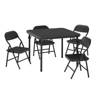 Set tavolo e sedie per bambini Garvee da 5 pezzi, pieghevole, in metallo robusto e pelle PU, per camerette e uso esterno