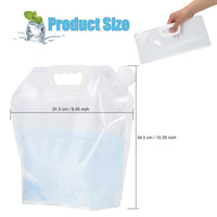 Garvee Sacche d'acqua di emergenza da 5 litri, confezione da 2, contenitore d'acqua portatile in PE per campeggio, escursionismo, emergenze, come da foto