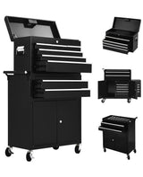 Armadio Portautensili Garvee 8 Cassetti 2 in 1 Staccabile Metallo con Serratura per Officina Garage, 24 Pollici Nero