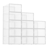 Garvee Scatole di Stoccaggio in Plastica Trasparente XL - Organizer Impilabili con Coperchi Resistenti per Scarpe, Giocattoli, Armadio, Sottoletto - ABS Durevole, Ventilate - White