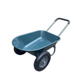 Carriola da Giardino Garvee | Ruote Doppie, 600 libbre Carico, Polietilene Antiruggine, Telaio Acciaio, Verde - verde