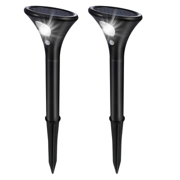 Luci solari Garvee per uso esterno, confezione da 2, luci solari da giardino con sensore di movimento, impermeabile IP65, per giardino, patio, prato, sentiero