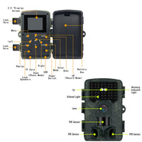 Garvee Fotocamera WiFi 48MP 2.7K Impermeabile IP66 Sensore 120° Grandangolare Per Sorveglianza Fauna Selvatica Senza Scheda