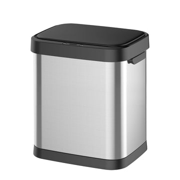 Pattumiera Garvee da 7,9 galloni/30 litri in acciaio inox con sensore di movimento e coperchio a chiusura ammortizzata per cucina e bagno, rettangolare