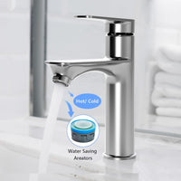 Rubinetto per lavabo Garvee, caldo/freddo, 11,8 cm, cromato