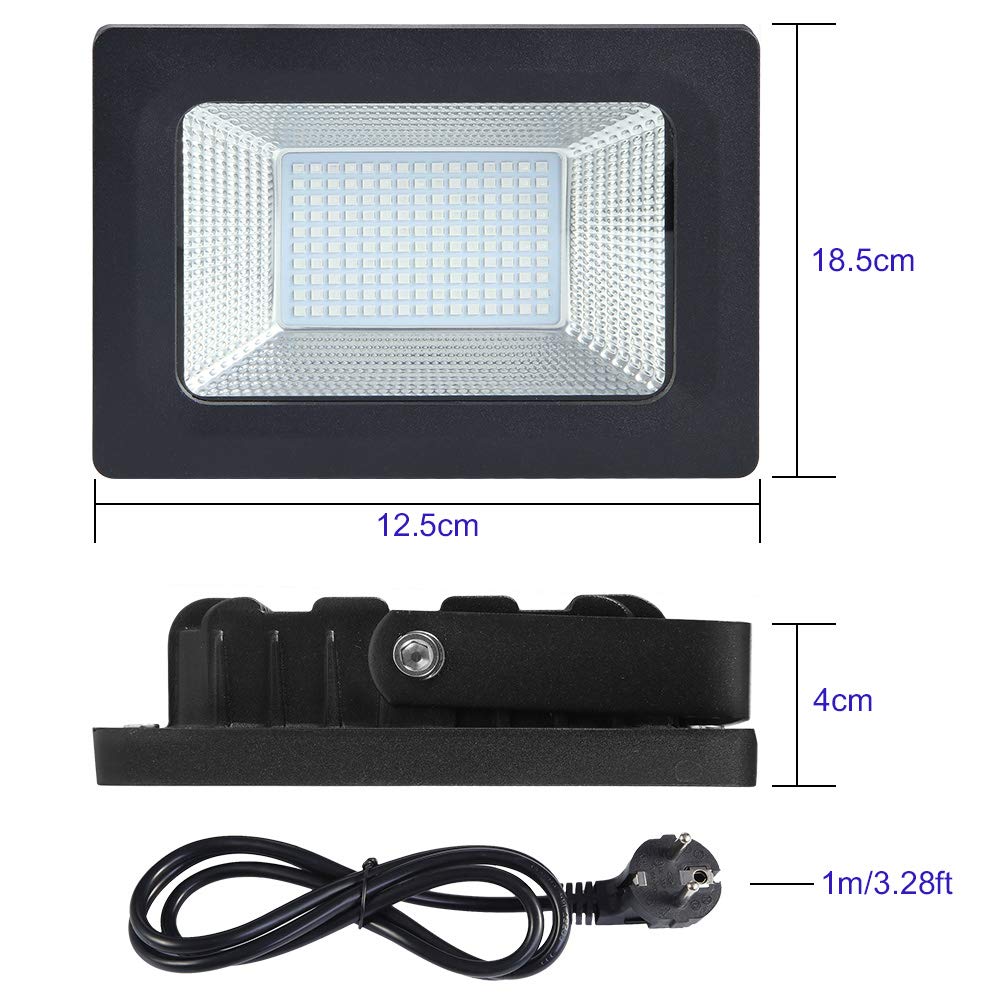 Garvee 2 x Foco LED Blacklight UV 30W, impermeabile IP66, 150 LED luce nera per feste, bar, decorazioni di Halloween, illuminazione fluorescente