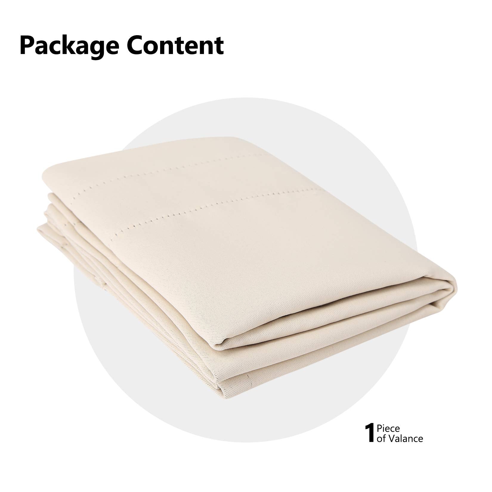 Garvee Blackout Valances, 2 pezzi, beige, 26x36 pollici, per soggiorno, cucina, camera da letto, termoisolanti