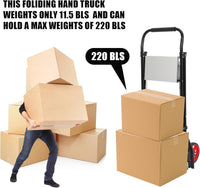 Garvee 2 in 1 scala pieghevole in alluminio e carrello a mano con capacità di 220 libbre, ruote pieghevoli, pedali antiscivolo per casa e cucina, portatile, leggero