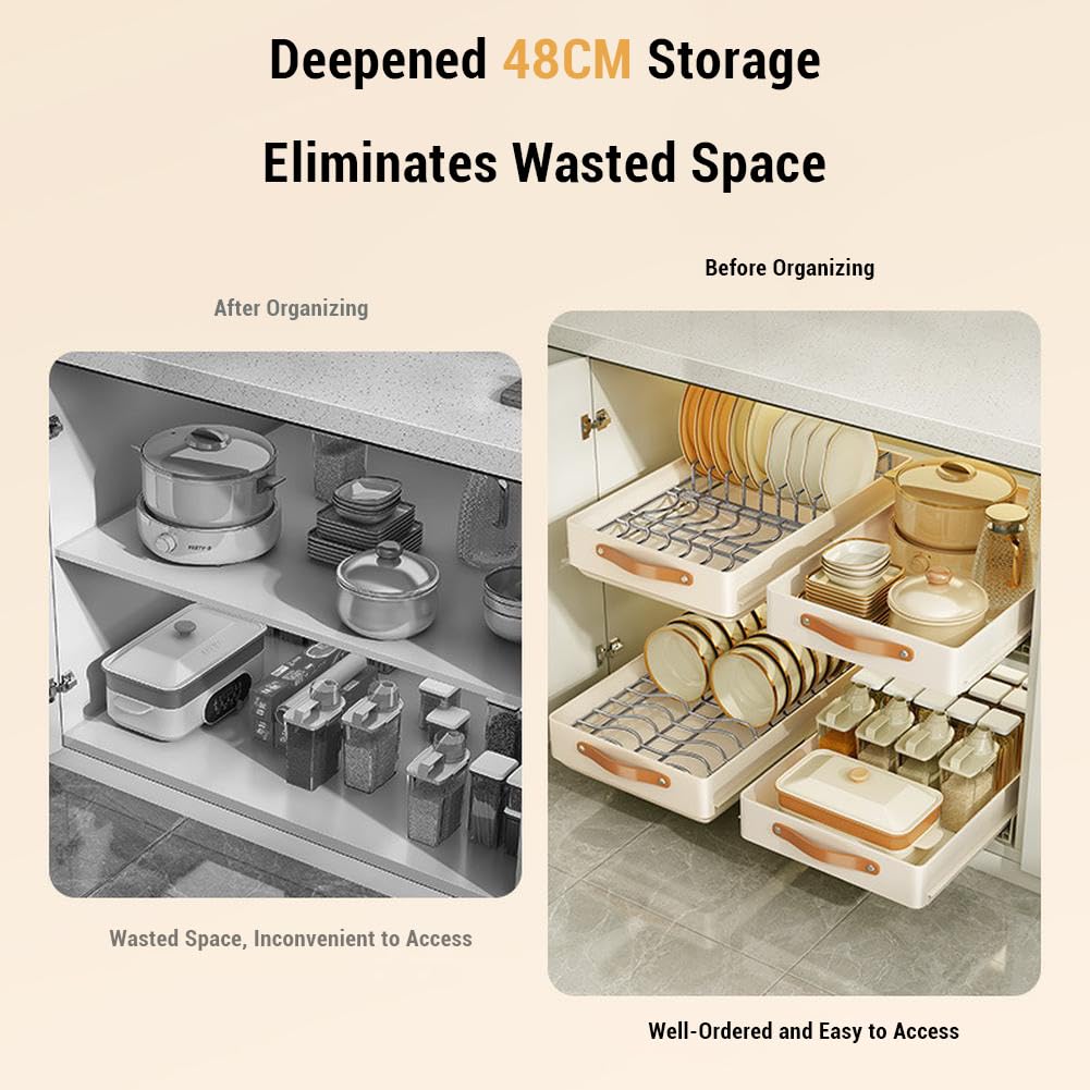 Cassetto estensibile Garvee in metallo resistente per cucina e ufficio da 19 pollici, versatile, silenzioso, senza viti