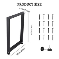 Gambe per tavolo in metallo Garvee da 28x16 pollici, piedini regolabili per impieghi gravosi, in ferro battuto, stile industriale, rustico, nero, per tavoli da pranzo e da giardino