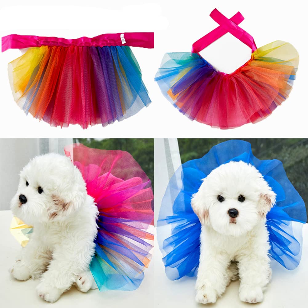 Garvee Vestito Tutu per Animali Domestici Bianco Morbido Traspirante in Rete per Feste Compleanni