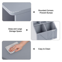 Libreria per bambini e organizer per giocattoli Garvee con 3 ripiani aperti, 2 grandi scatole, grigio per cameretta e sala giochi, robusta, sicura, MDF, 35,4"x16,5"x36,2"