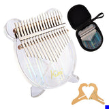 Garvee Kalimba 17 Tasti Piano a Pollice Acrilico Trasparente Con Tasti in Acciaio Per Musicisti Di Tutti I Livelli, Legno Mbira, Colore Cristallino