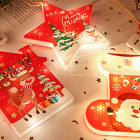 Garvee 6PCS Decorazioni Natalizie LED Fiocco di Neve e Pentagramma, Luci a Stringa, 6 Dimensioni, Materiale PS, per Albero di Natale e Feste